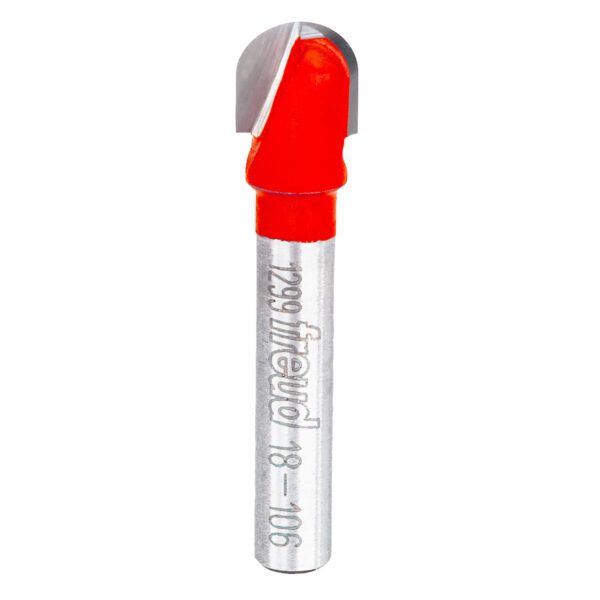 Freud 18-106, 3/8" x 3/8" Round Nose Bits, 1/4" Shank