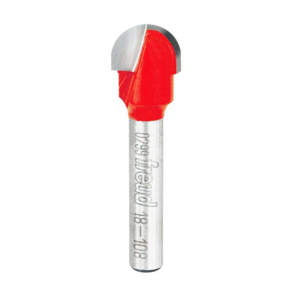 Freud 18-108, 1/2" x 3/8" Round Nose Bits, 1/4" Shank