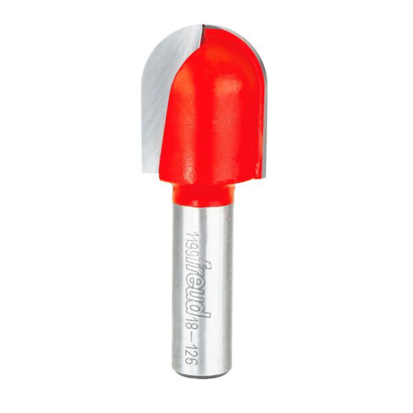 Freud 18-126, Round Nose Bit, 1" diameter, 1 1/4" Height and 1/2" shank.