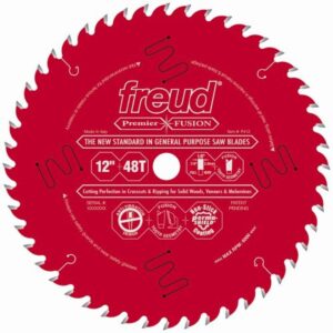 Freud P412 Premier Fusion, 12" Ultimate General Purpose Blade, 48 teeth x 1" arbor, 0.118 Kerf